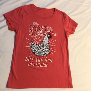 Coral chicken t-shirt